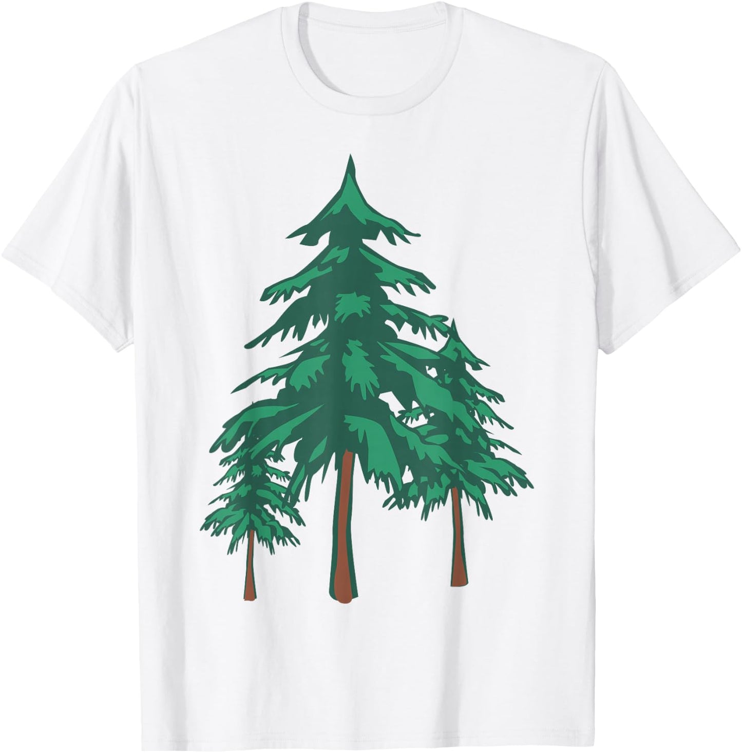 Evergreen Pine Tree Forest Camping Gift Nature Lovers T-Shirt - T-Shirt | White