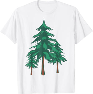 Evergreen Pine Tree Forest Camping Gift Nature Lovers T-Shirt - T-Shirt | White