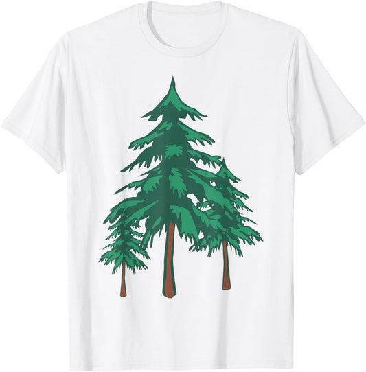 Evergreen Pine Tree Forest Camping Gift Nature Lovers T-Shirt - T-Shirt | White