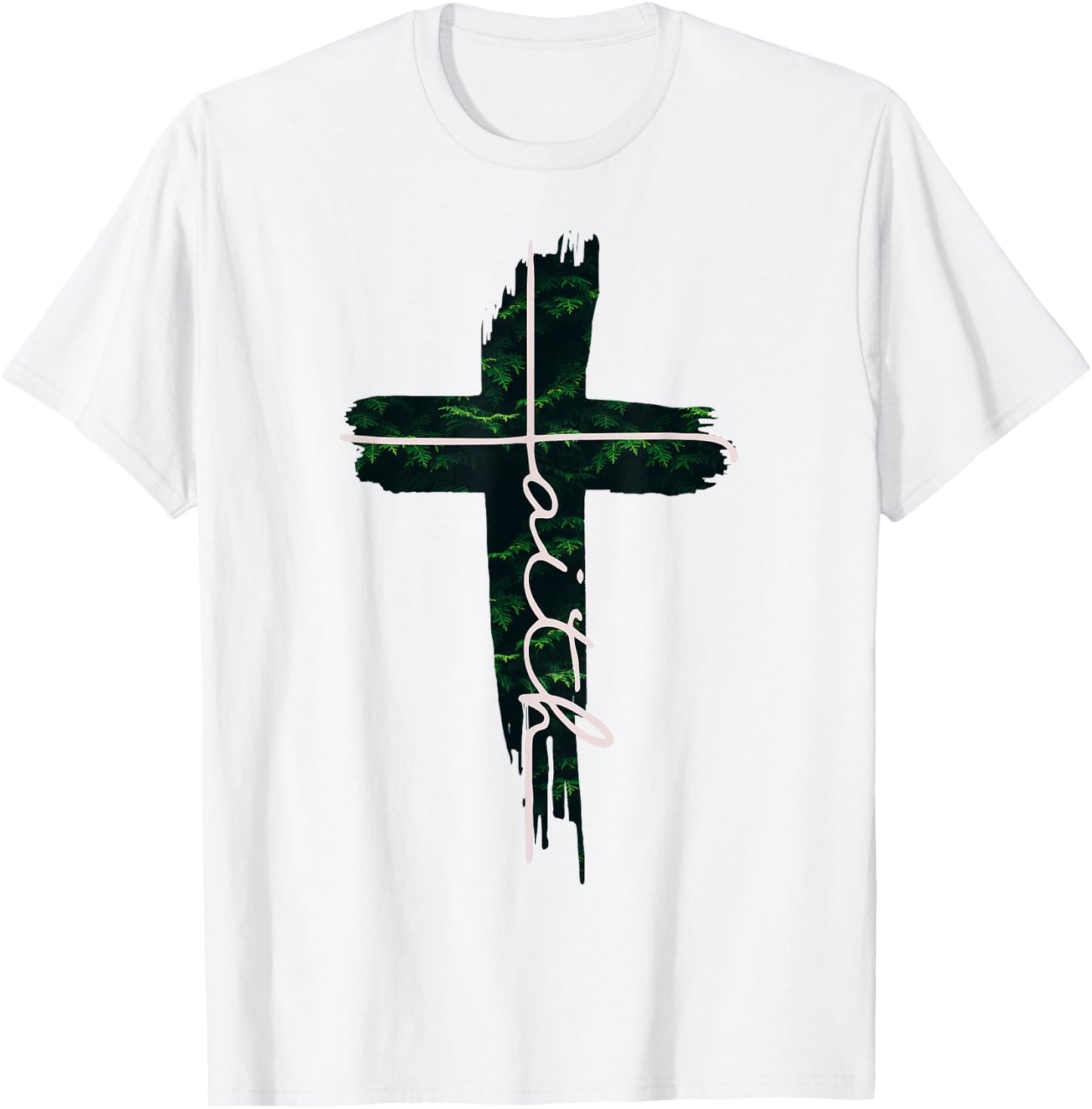 Faith Cross Tree Christian Men and Women Kids T-Shirt - T-Shirt | White