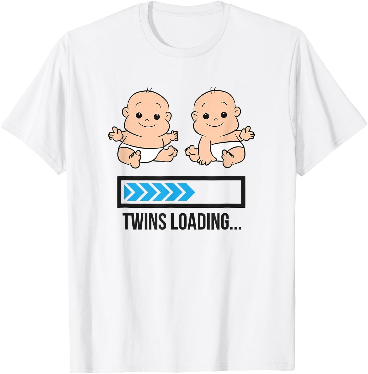 Mom Of Twin Pregnancy Twins Loading Pregnant With Twins T-Shirt - T-Shirt | White