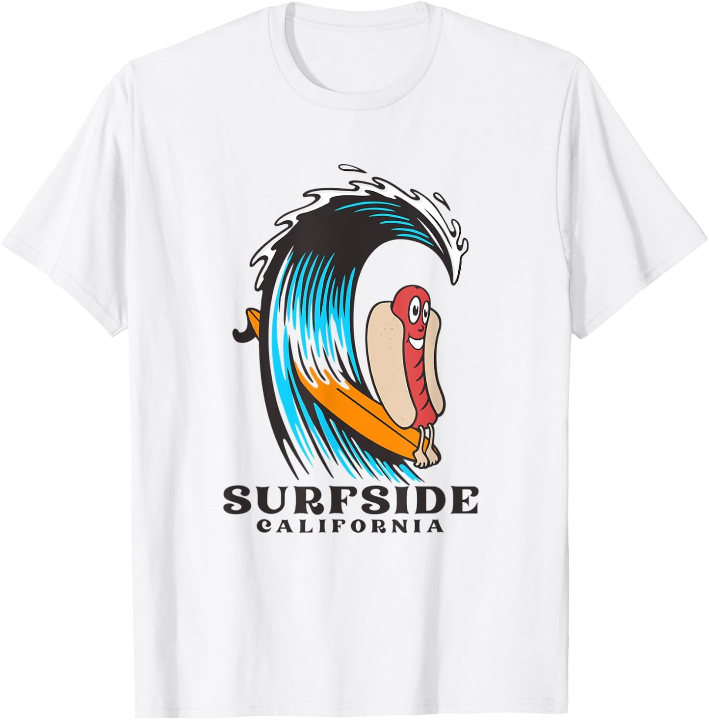 Surfside California Surfing Hot Dog Women Kids T-Shirt - T-Shirt | White