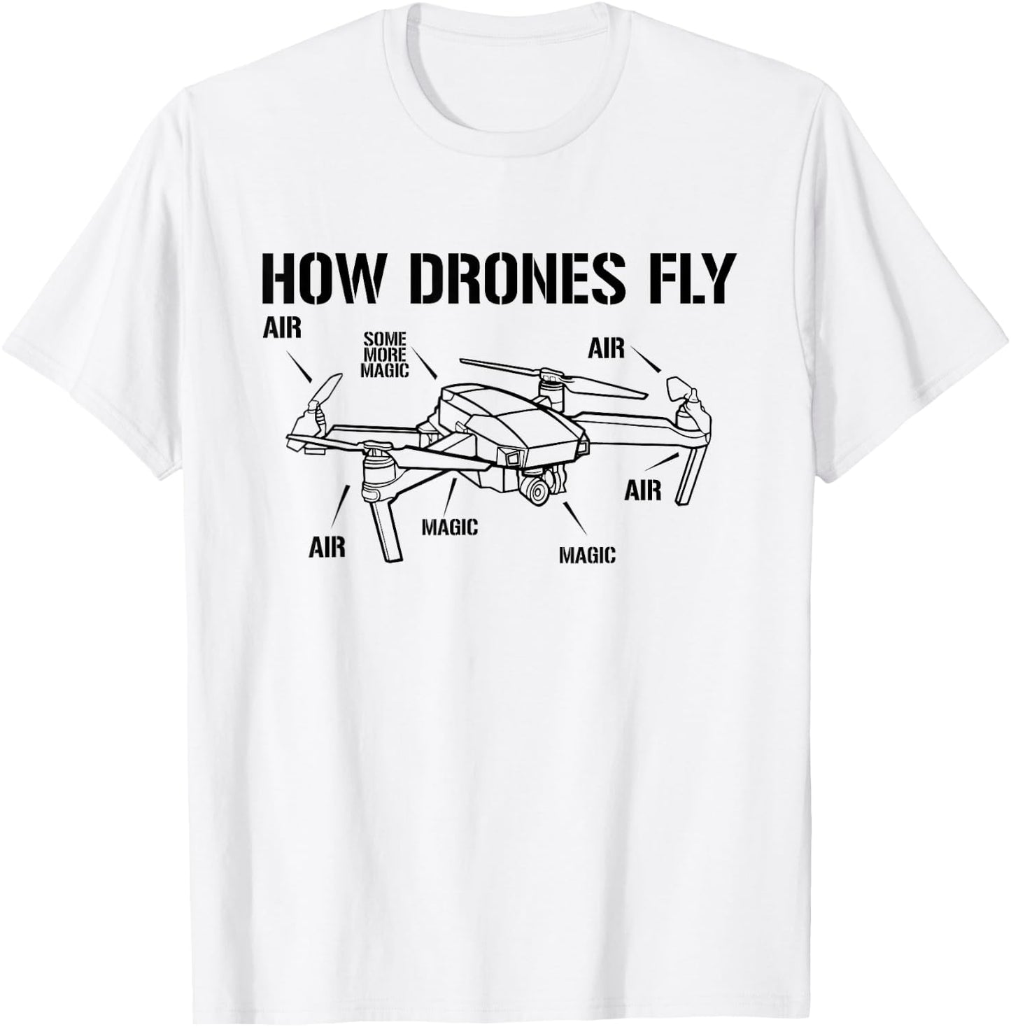 Funny Drone Pilot Gifts & Equipment Retro Vintage Grey T-Shirt - T-Shirt | White