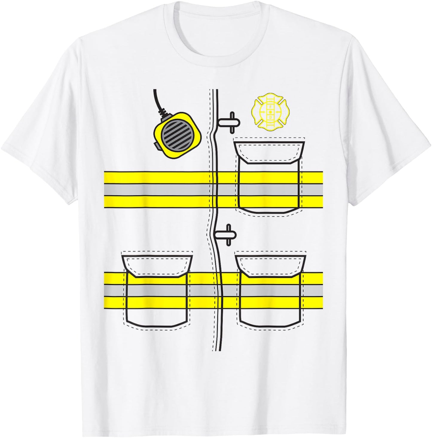 Firefighter Costume DIY Halloween Costume T-Shirt - T-Shirt | White