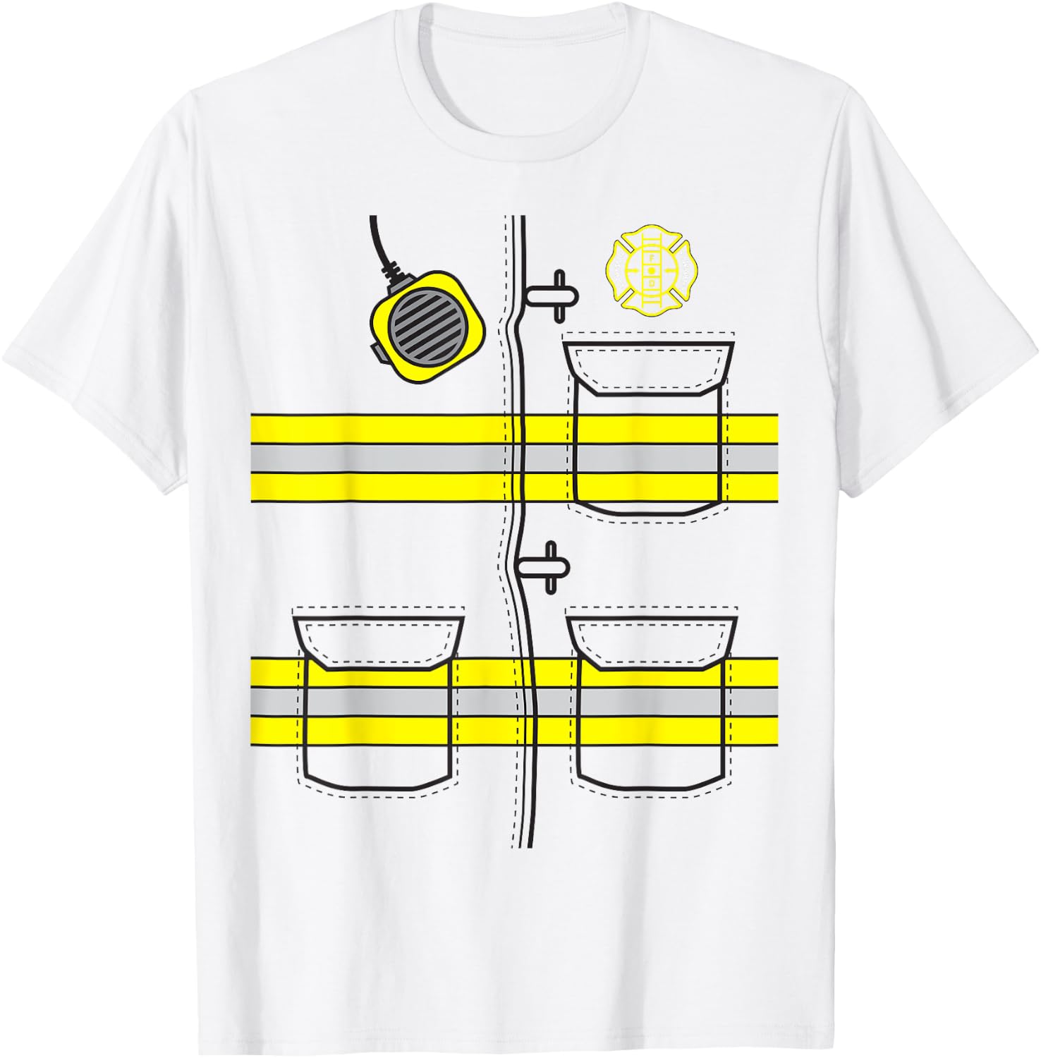 Firefighter Costume DIY Halloween Costume T-Shirt - T-Shirt | White