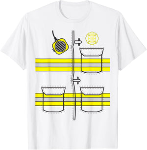 Firefighter Costume DIY Halloween Costume T-Shirt - T-Shirt | White