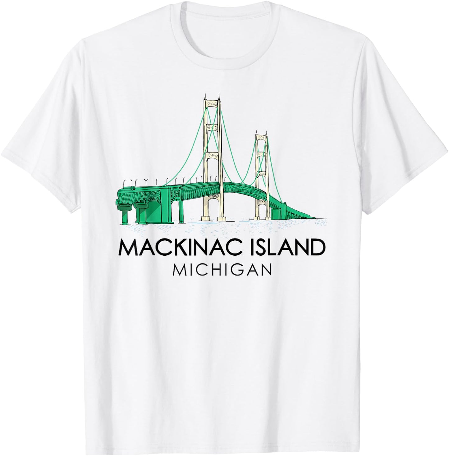 Mackinac Island Bridge Michigan Great Lakes Huron Ferry Trip T-Shirt - T-Shirt | White
