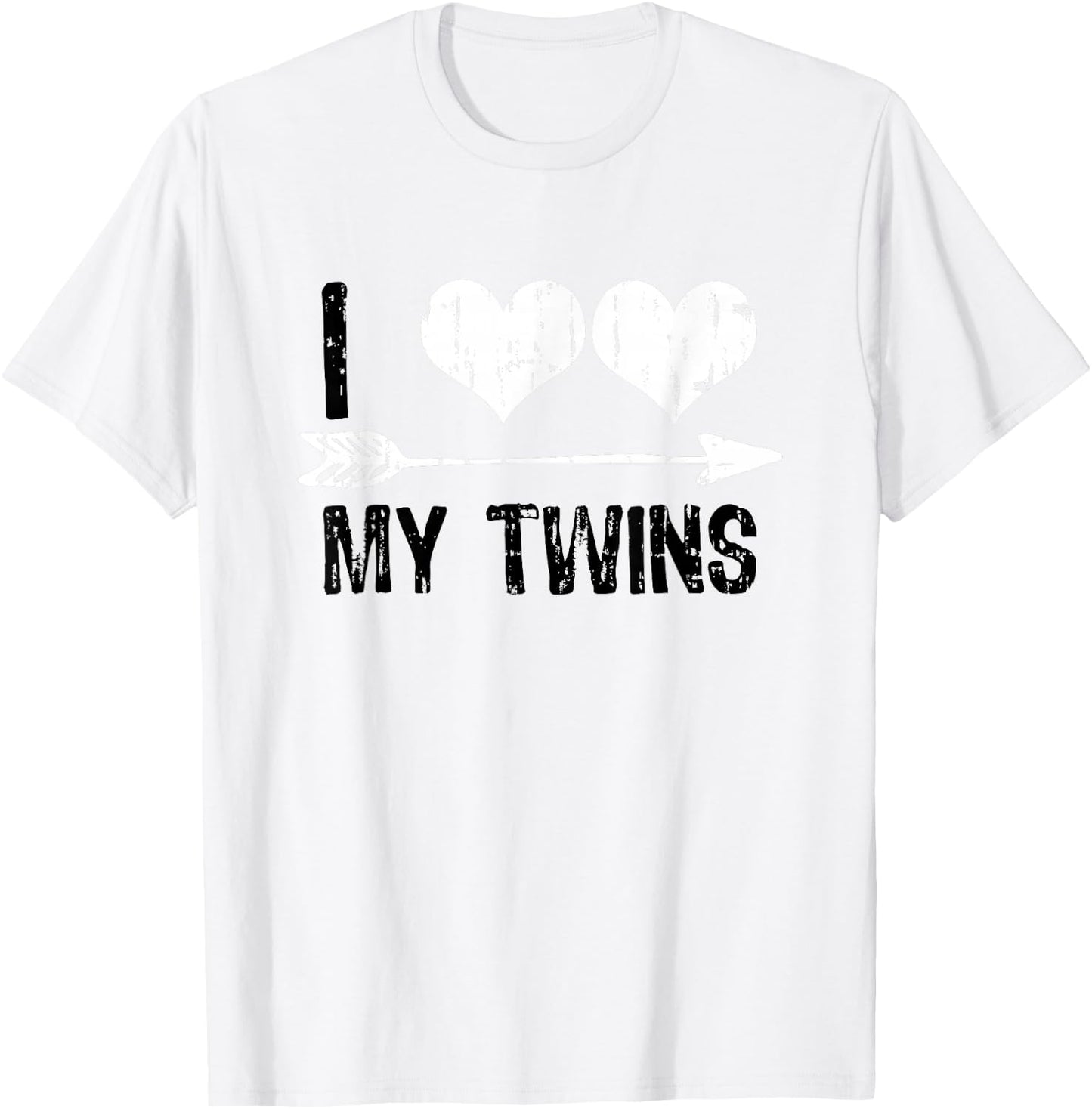 I Heart My Twins Valentine's Day T-Shirt - T-Shirt | White