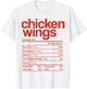 Chicken Wings Nutrition Fact Funny Thanksgiving Christmas T-Shirt - T-Shirt | White