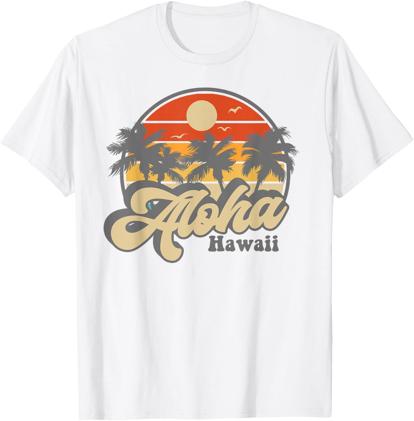 Aloha Hawaii Hawaiian Island Palm Surfboard Beach Surf retro T-Shirt - T-Shirt | White
