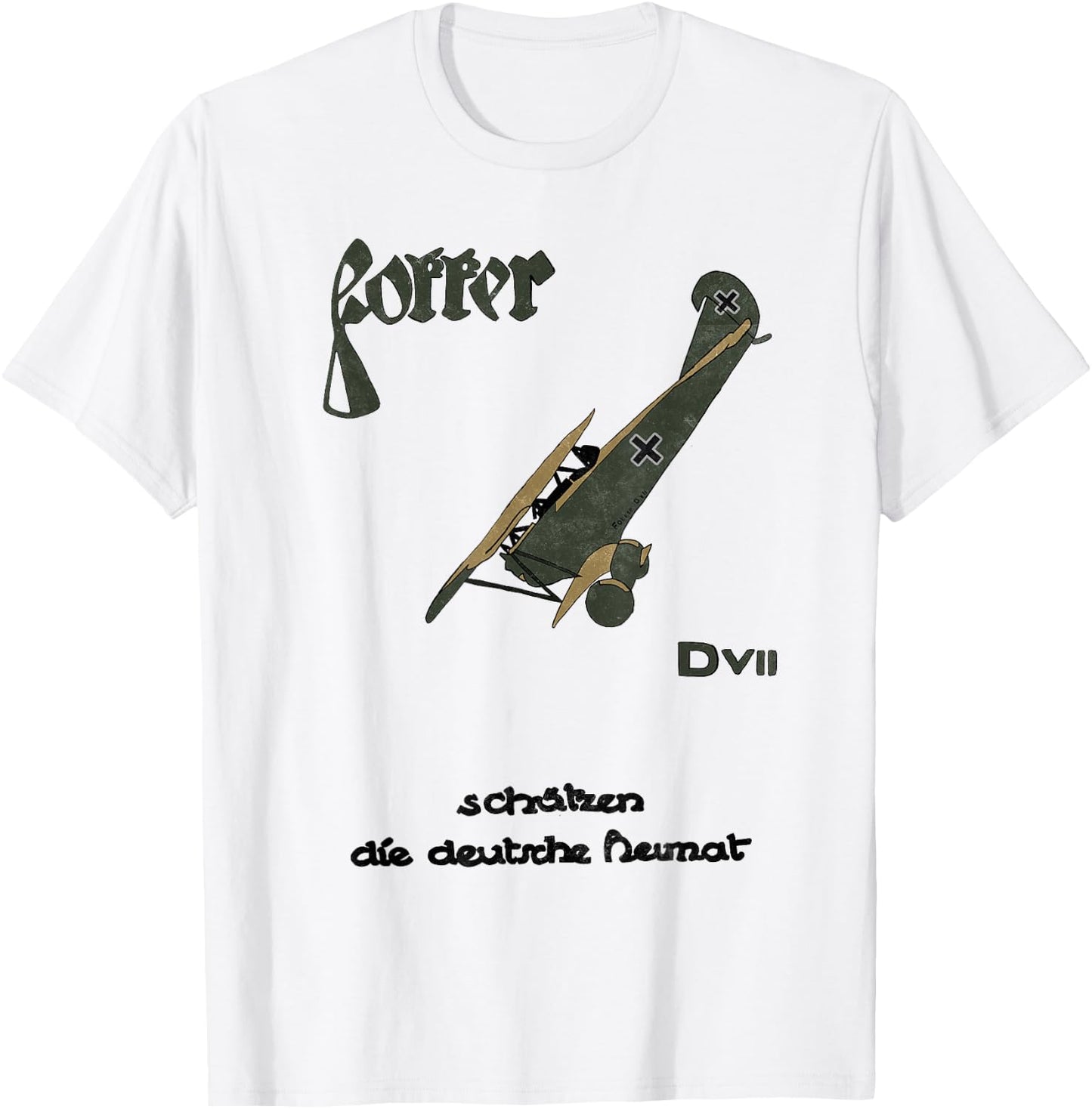 Fokker D.II WW1 German Biplane Airplane Vintage T-Shirt - T-Shirt | White