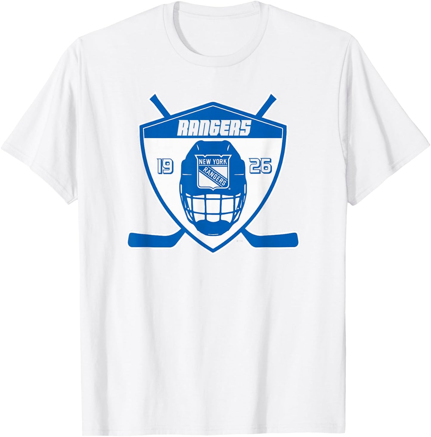 New York Rangers Shield Red Officially Licensed T-Shirt - T-Shirt | White