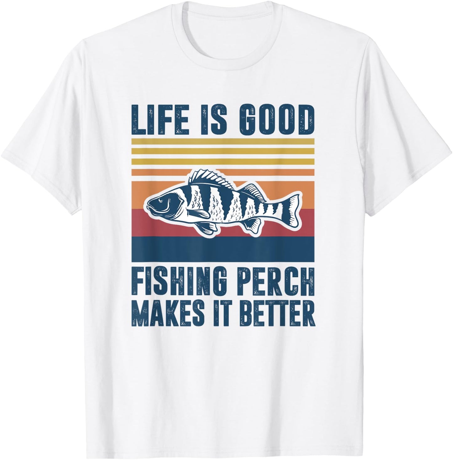 Perch Fishing Gifts Men Women Kids Freshwater Fish Perch T-Shirt - T-Shirt | White