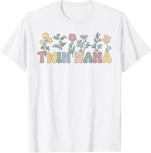 Twin Nana Appreciation Grandma Nana Of Twins T-Shirt - T-Shirt | White