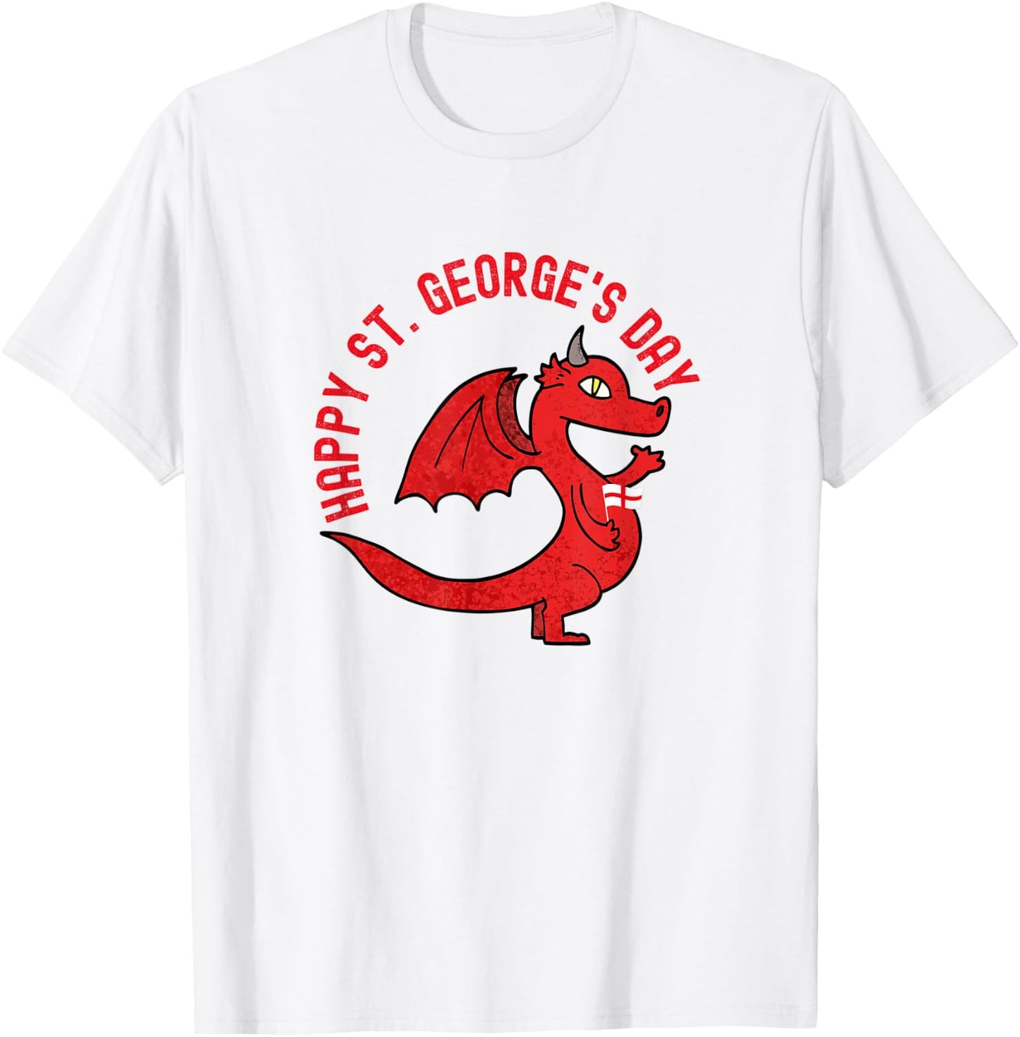 St George's Day Kids England Flag Dragon Saint T-Shirt - T-Shirt | White