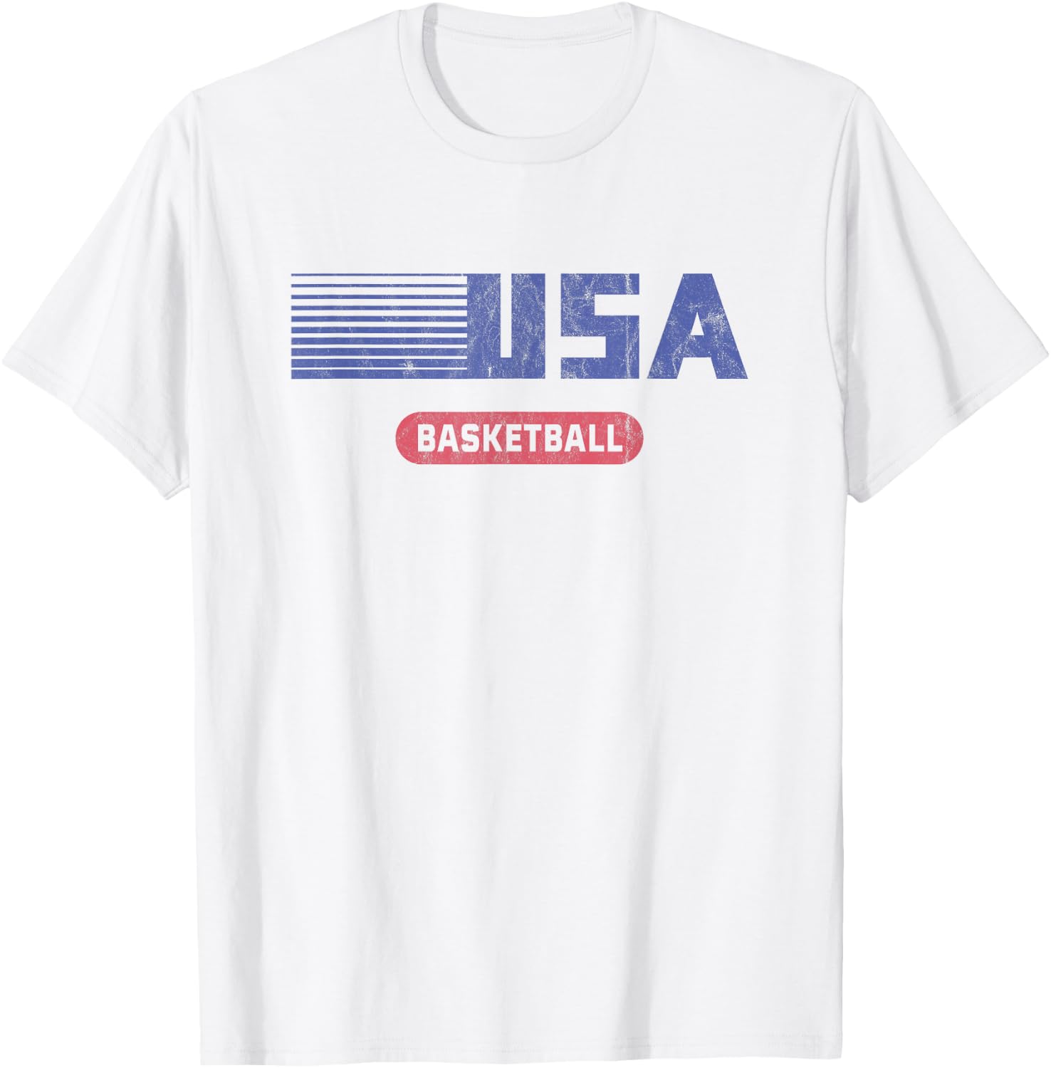 Retro USA 2020 Team American Basketball Vintage T-Shirt - T-Shirt | White