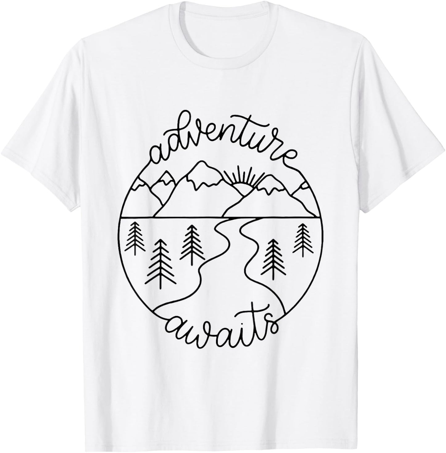 Happy Camper Adventure Awaits Summer Vacation Gift T-Shirt - T-Shirt | White