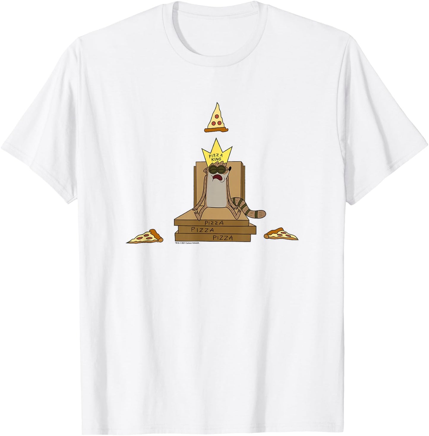 Regular Show Pizza King Rigby T-Shirt - T-Shirt | White