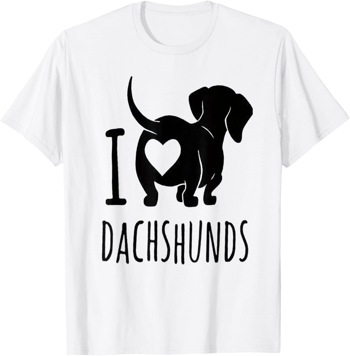 Cute Puppy Dog Lovers I Love Dachshunds Heart Women Girls Kids T-Shirt - T-Shirt | White