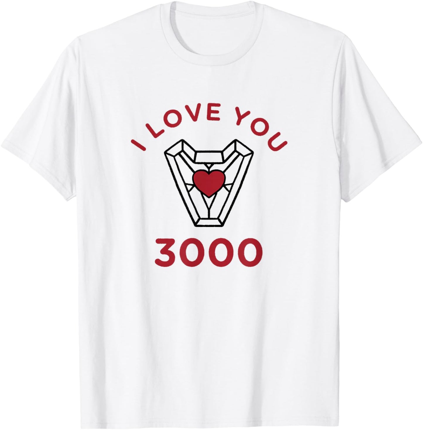 Marvel Valentine's Iron Man I Love You 3000 T-Shirt - T-Shirt | White