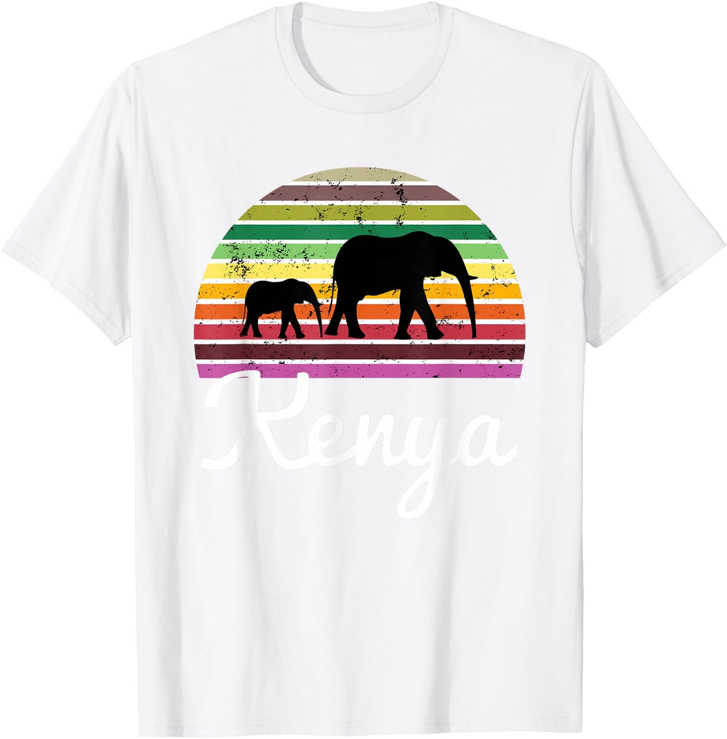 Kenya Shirt Elephant Safari Gift T Shirt T-Shirt - T-Shirt | White