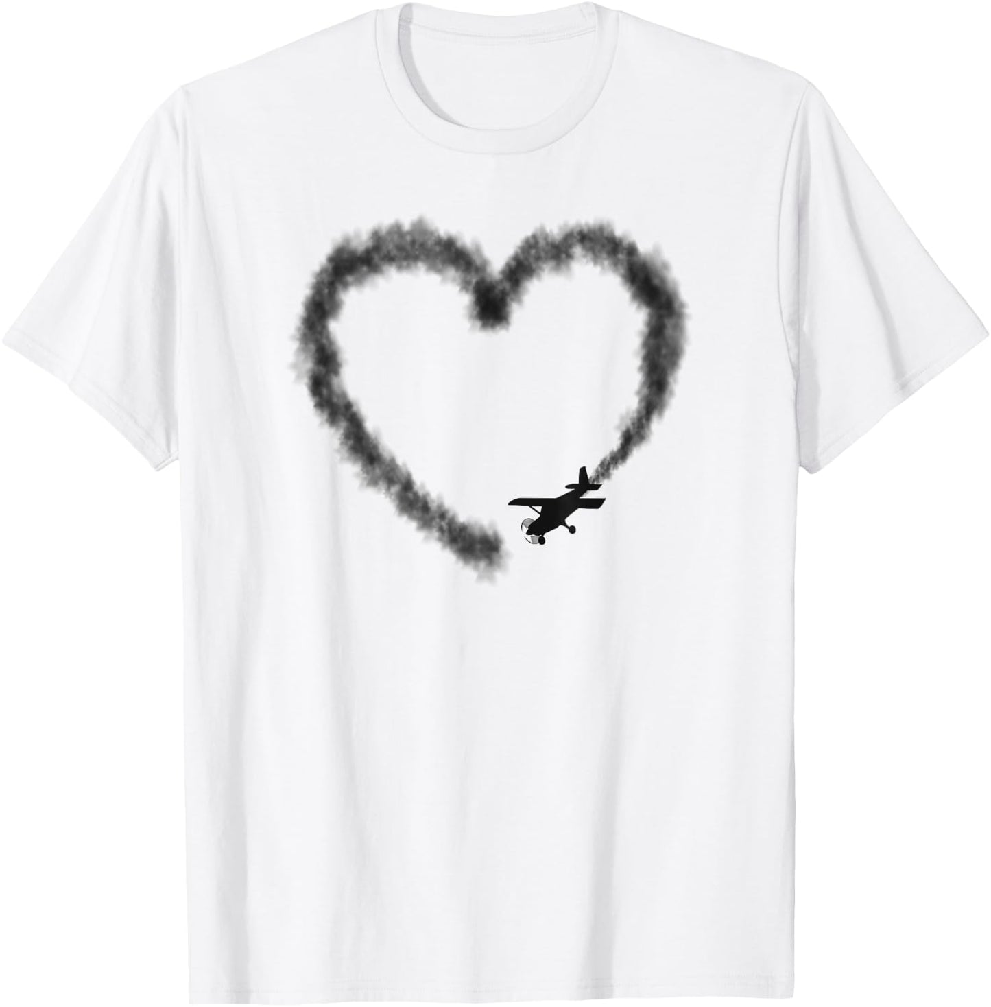 Airplane Pilot Heart Vintage T-Shirt - T-Shirt | White