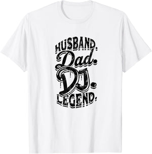 Husband. Dad. Dj. Legend. - Original Mythology Veteran T-Shirt - T-Shirt | White
