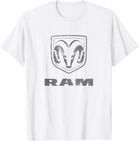 RAM Trucks Logo Distressed T-Shirt - T-Shirt | White