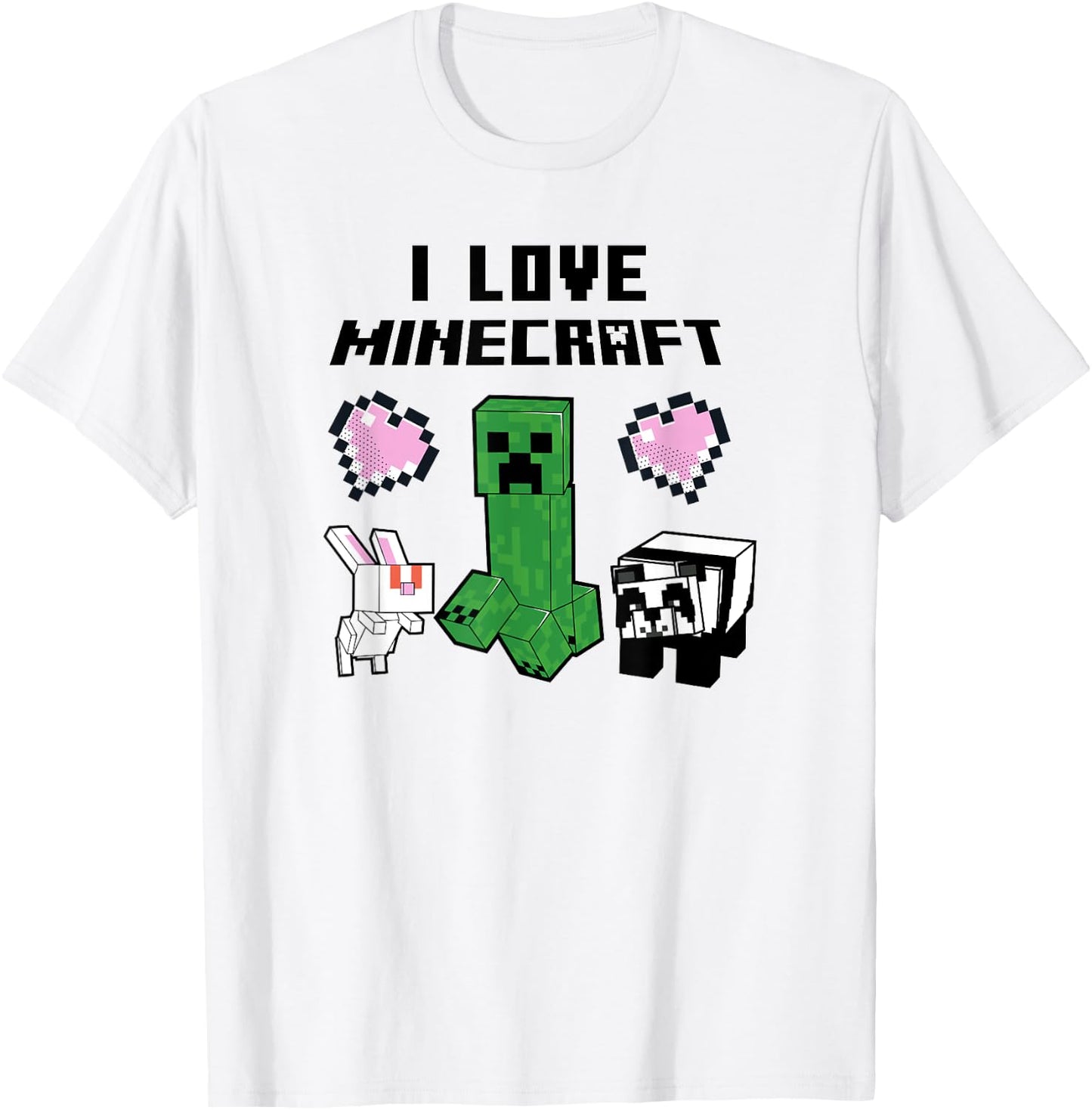 Minecraft Mob Group I Love Minecraft Poster T-Shirt - T-Shirt | White