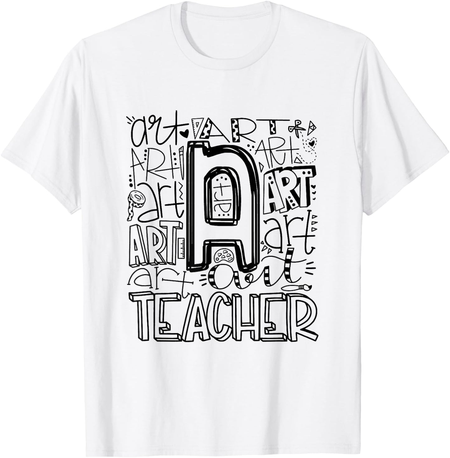 Back To School Art Teacher Typography T-Shirt - T-Shirt | White