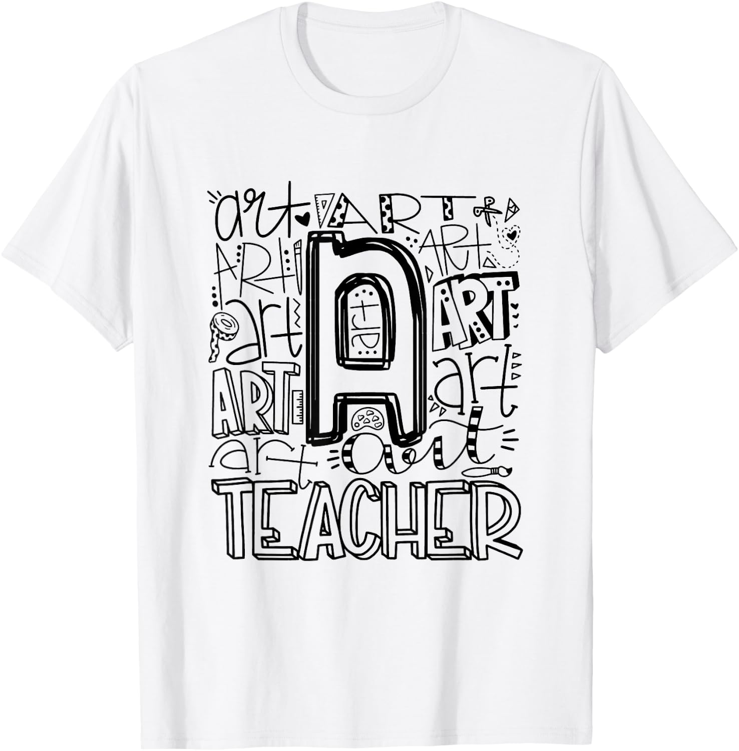 Back To School Art Teacher Typography T-Shirt - T-Shirt | White