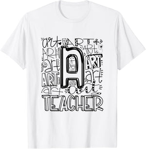 Back To School Art Teacher Typography T-Shirt - T-Shirt | White