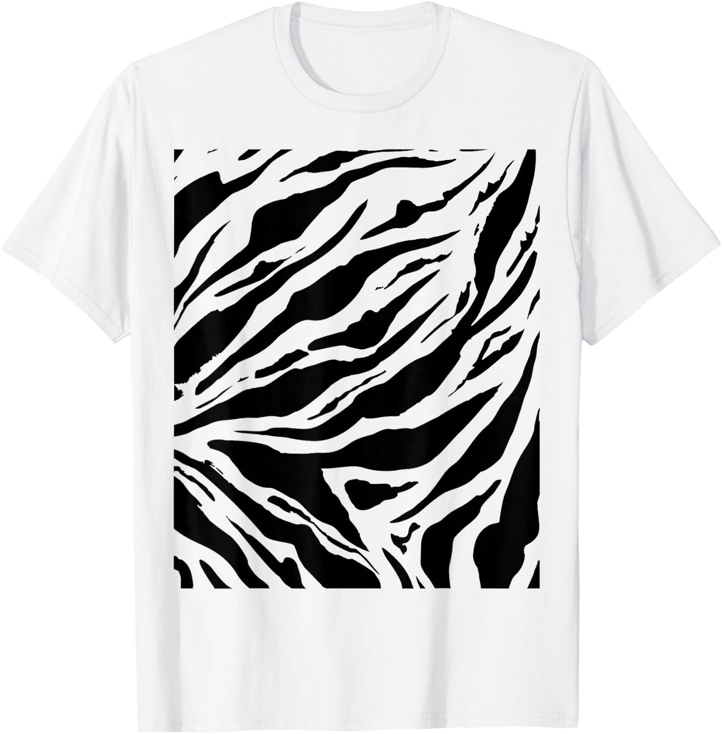 Tiger Print Tiger Stripes Halloween Costume Matching Group T-Shirt - T-Shirt | White