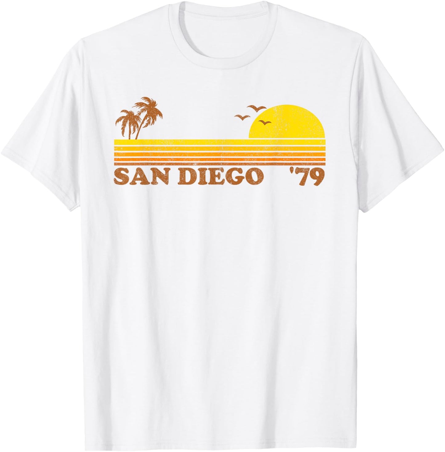 Vintage San Diego California Retro Beach Surfing 70's Gift Men Women Girls Kids T-Shirt - T-Shirt | White