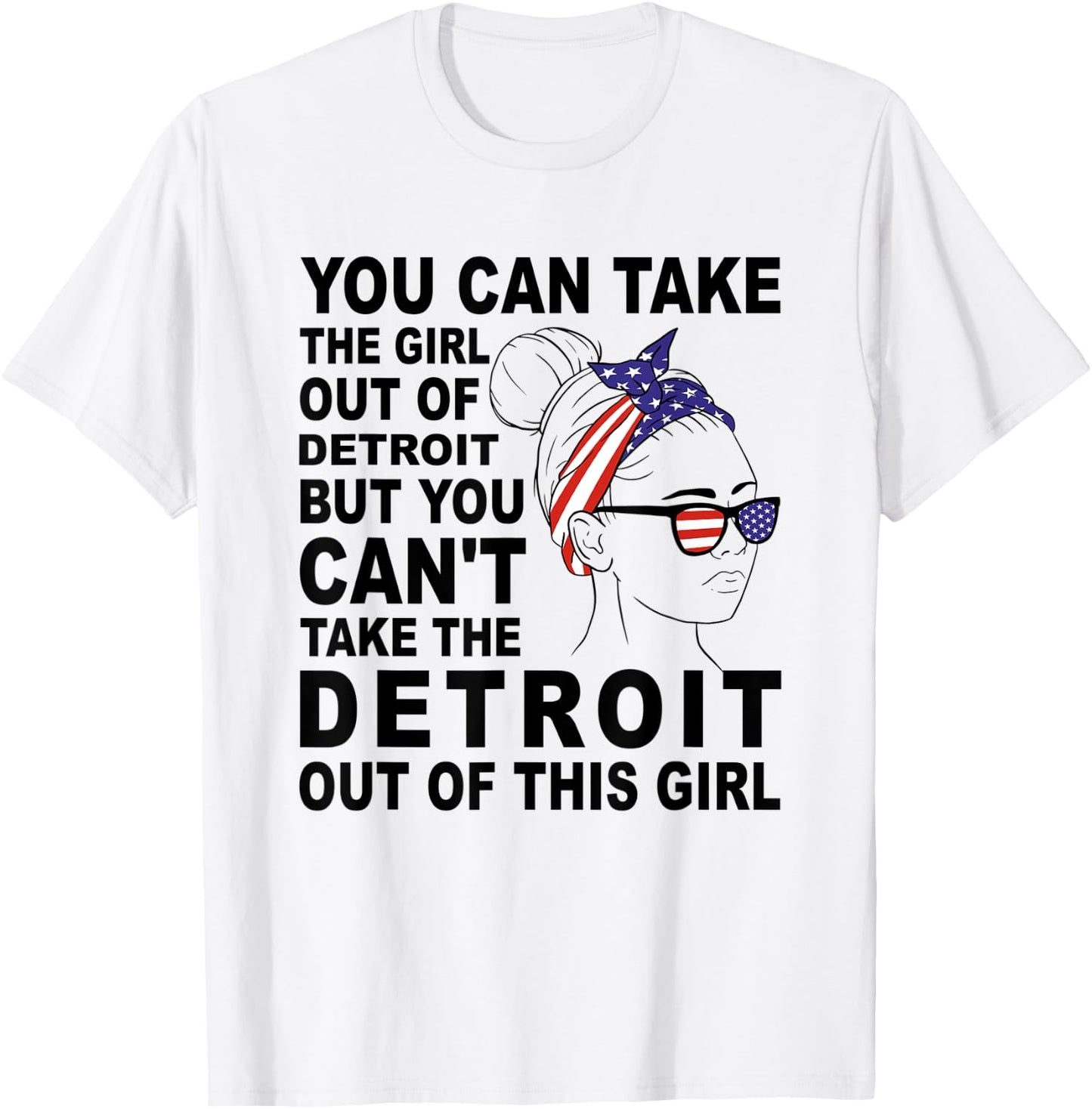 Classic Retro Girl From Detroit - Proud Detroit Girl T-Shirt - T-Shirt | White