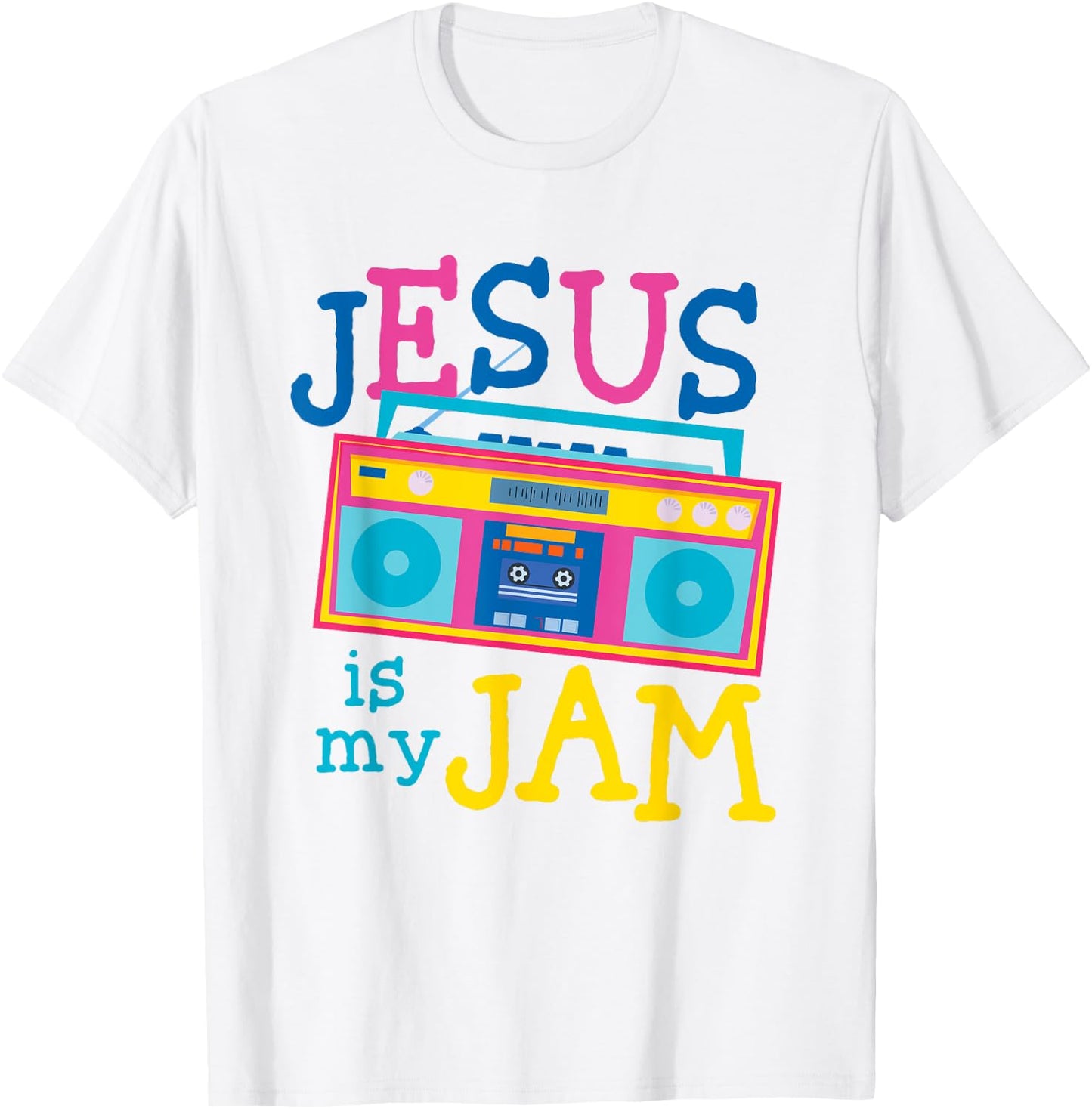 Jesus is My Jam Inspiration Christian Religious Bible Verse T-Shirt - T-Shirt | White