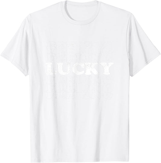 Feeling Lucky Shamrock St Patricks Day Green T-Shirt - T-Shirt | White