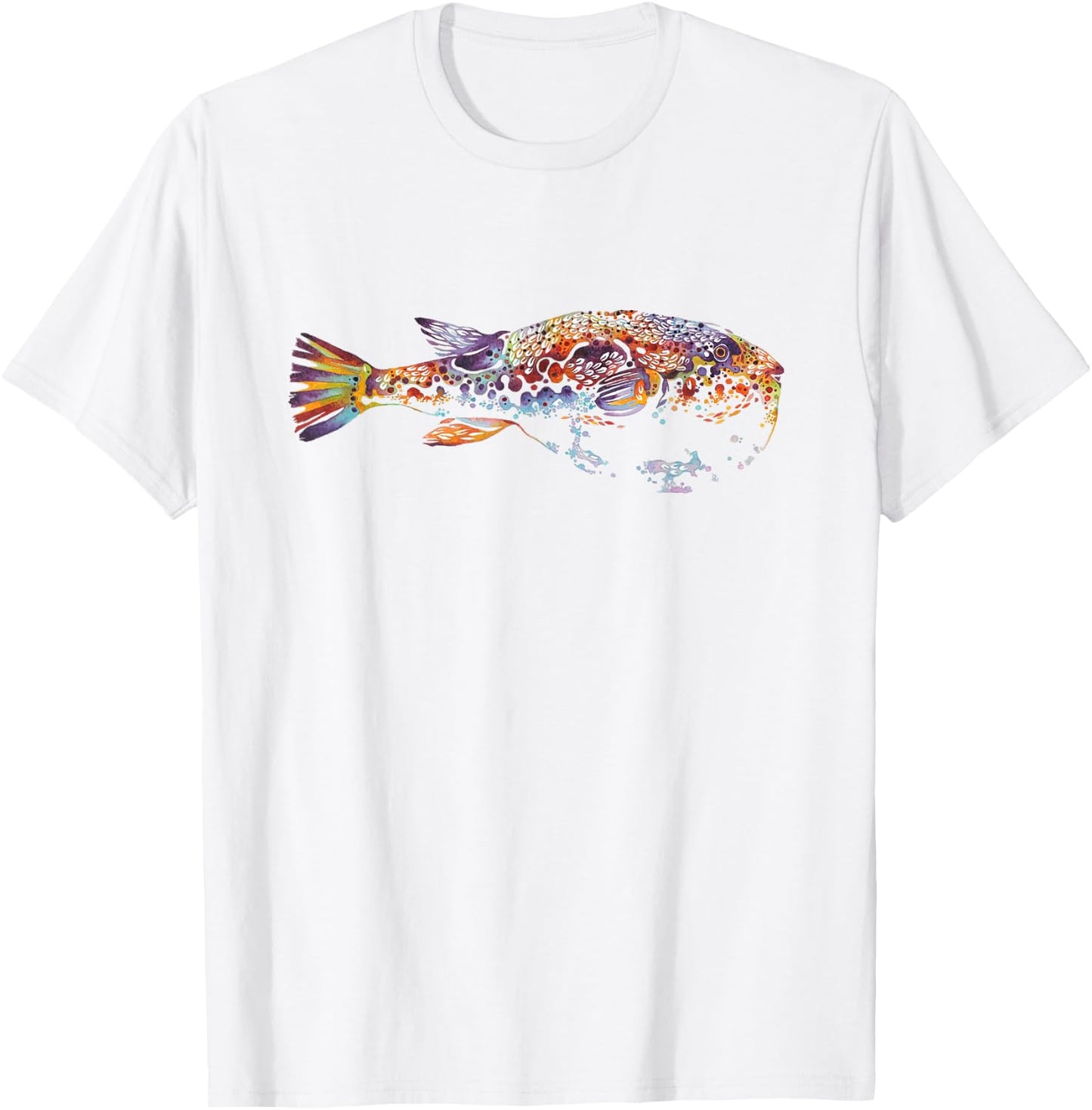 fugu fish butterfly Botanical Flower Plant blossom T-Shirt - T-Shirt | White