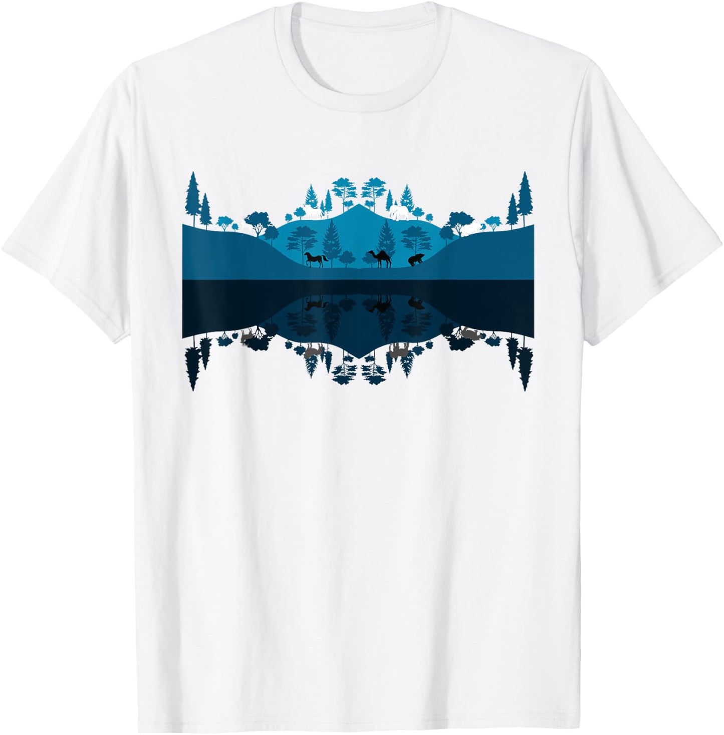 Wildlife Animals Outdoor Forest Trees Reflection Nature T-Shirt - T-Shirt | White