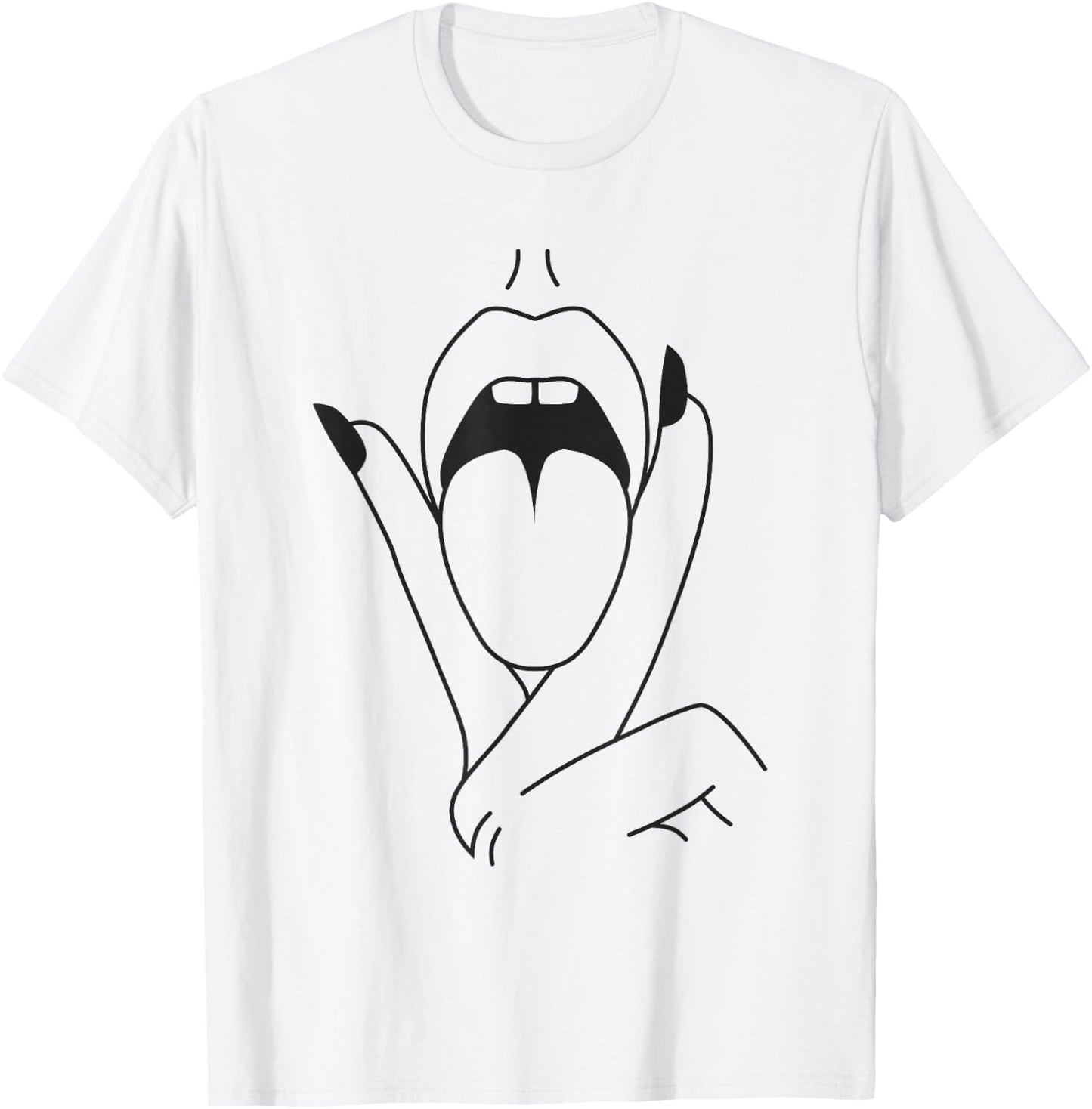 Lips Tongue Sexy Mouth Kiss Women T-Shirt - T-Shirt | White