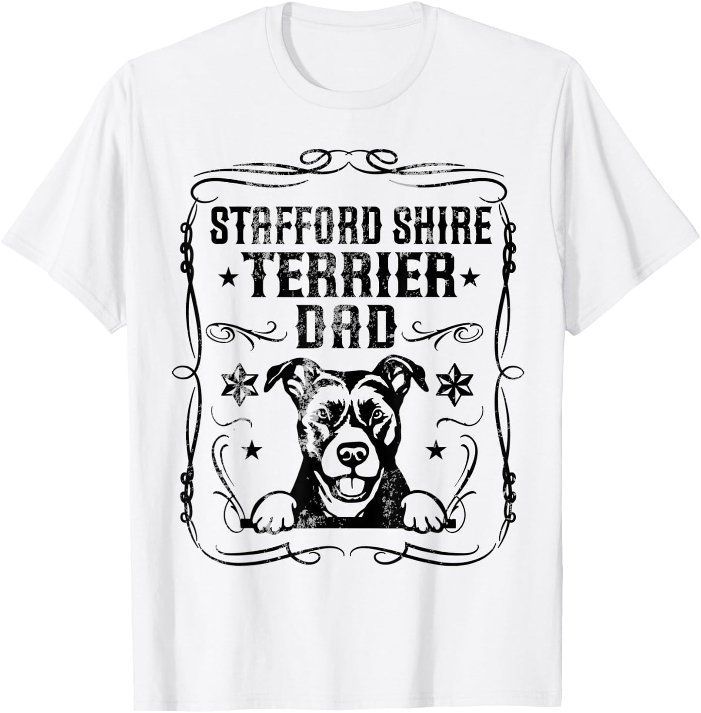 Stafford Shire Terrier Dad Best Dog Lover Father Day Themed Women T-Shirt - T-Shirt | White