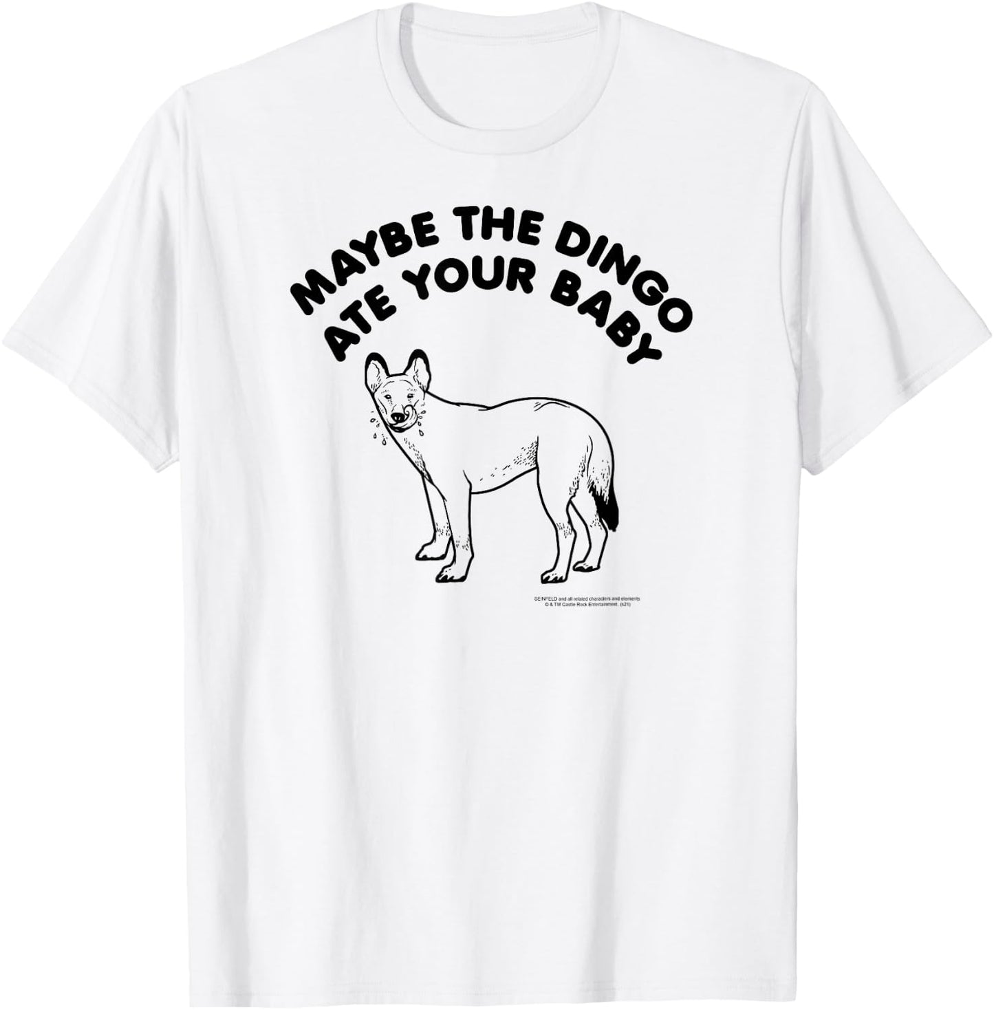 Seinfeld Maybe The Dingo Ate Your Baby Illustration 90's TV T-Shirt - T-Shirt | White