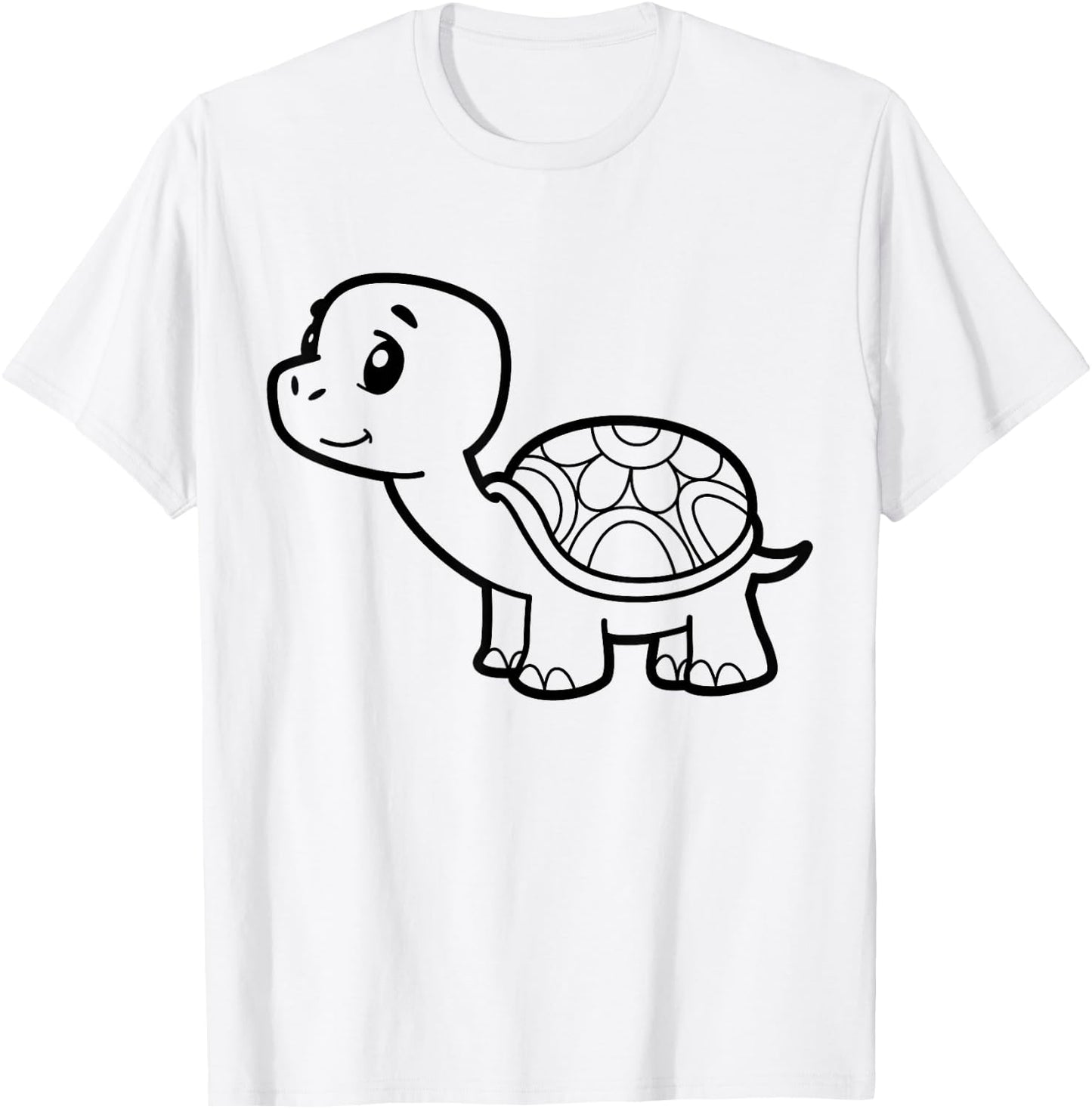 Cute turtle to paint and colour for children T-Shirt - T-Shirt | White