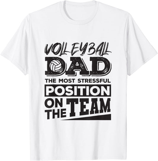 Volleyball Dad Shirt Men Volleyball Lover T-Shirt - T-Shirt | White