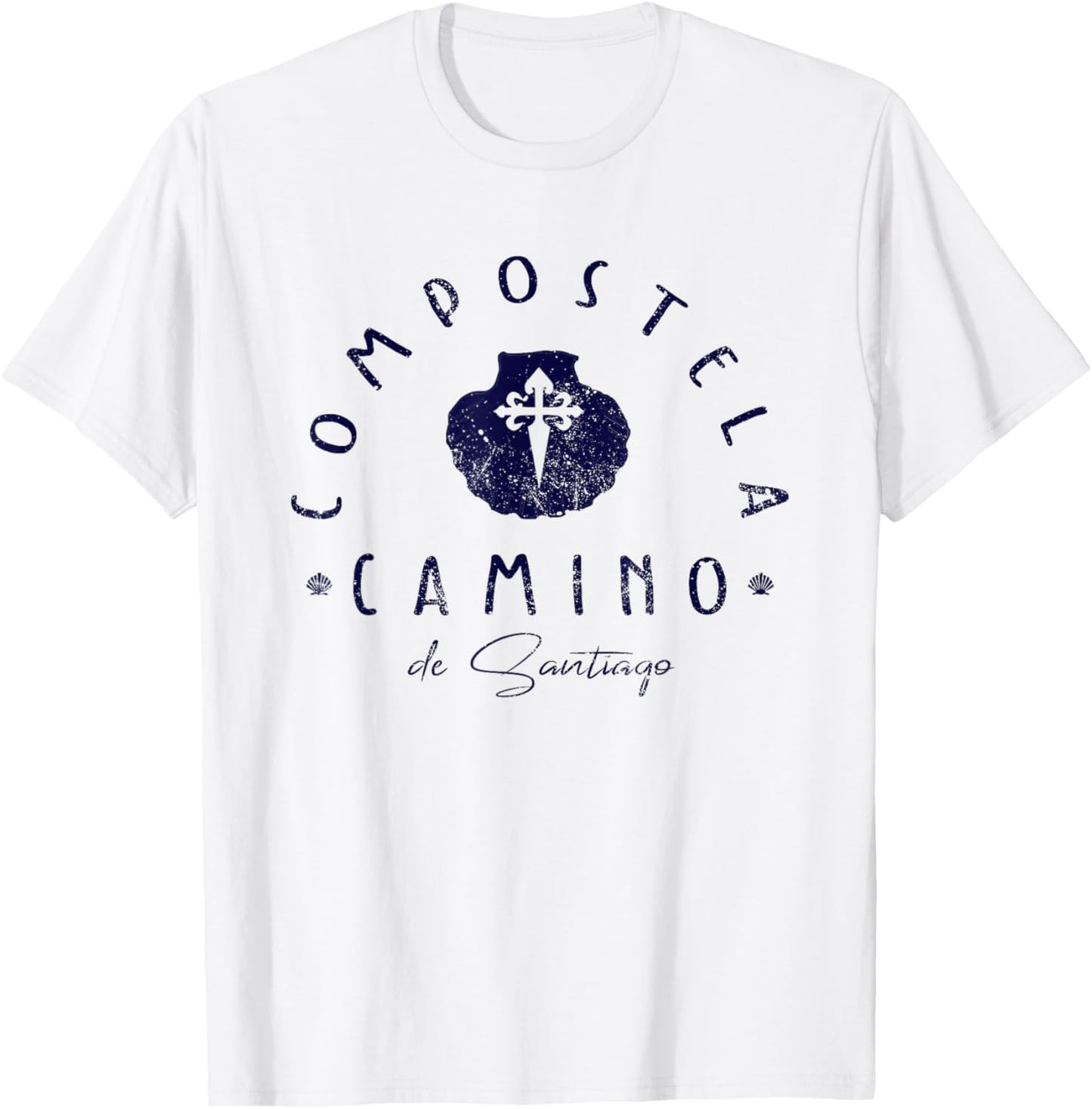 Camino de Santiago Spain Scallop Shell St James Hiking Gift T-Shirt - T-Shirt | White