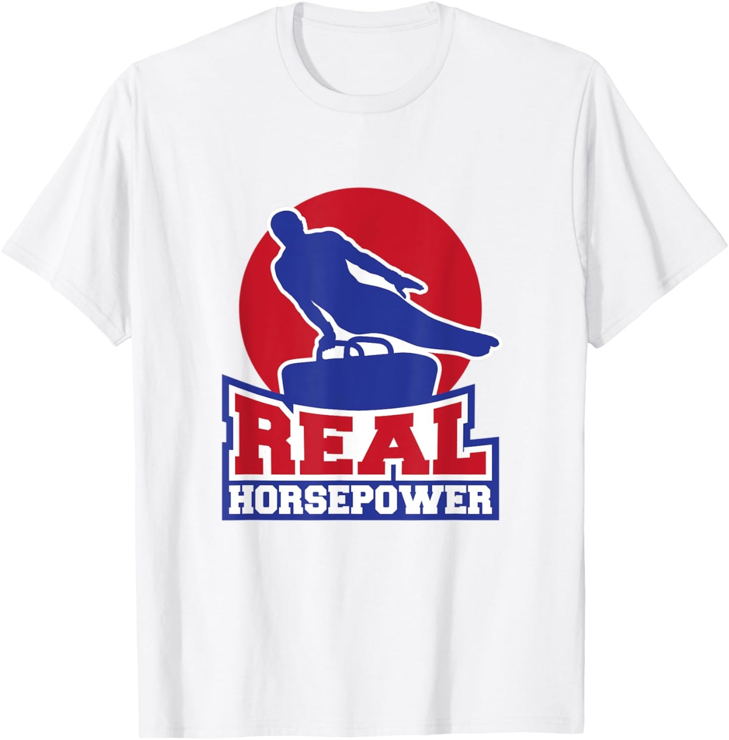 Gymnastic Pommel Horse Spinner, Male Gymnast Real Horsepower T-Shirt - T-Shirt | White