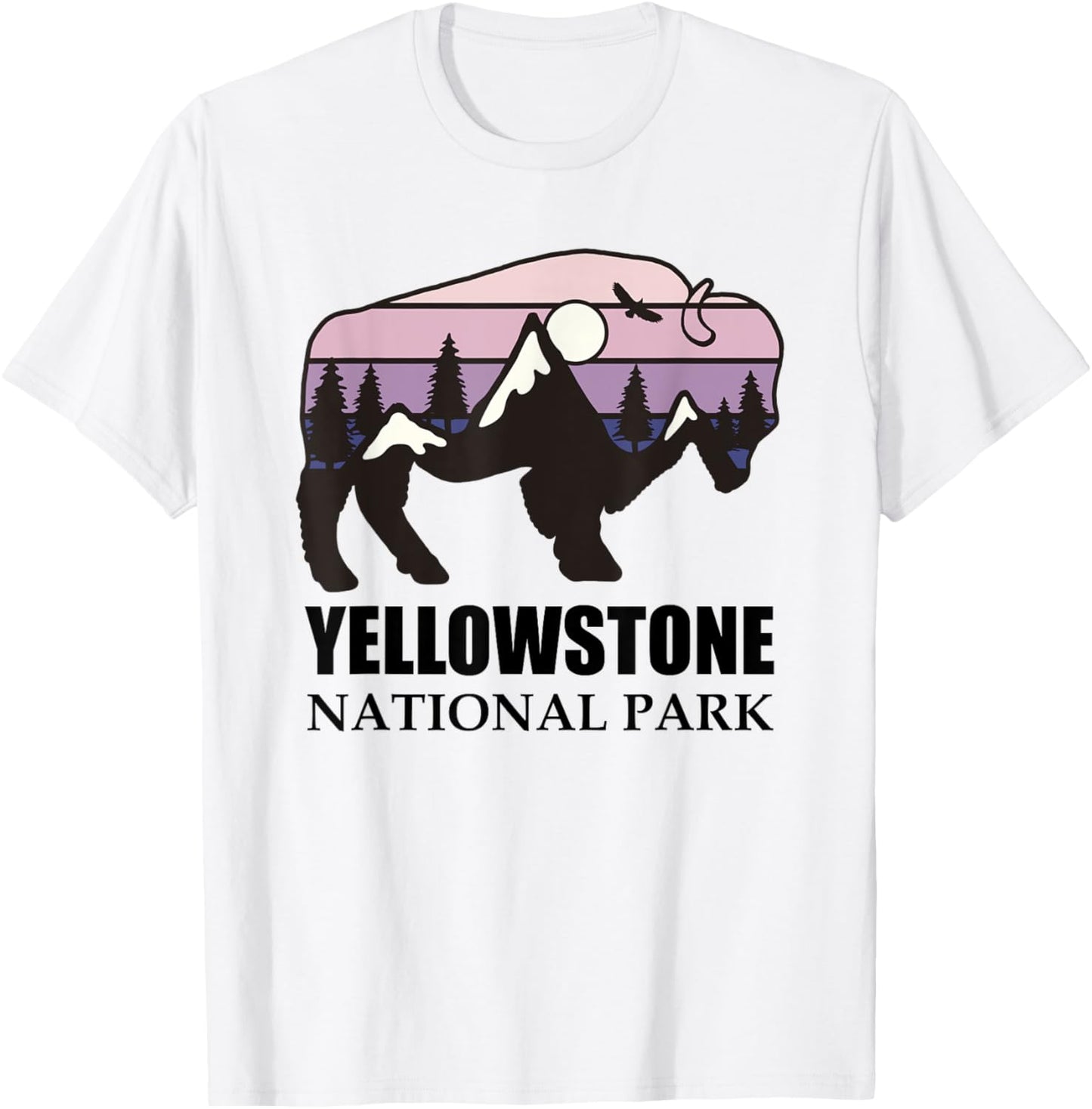 Retro Bison Yellowstone National Park Vintage Buffalo T-Shirt - T-Shirt | White