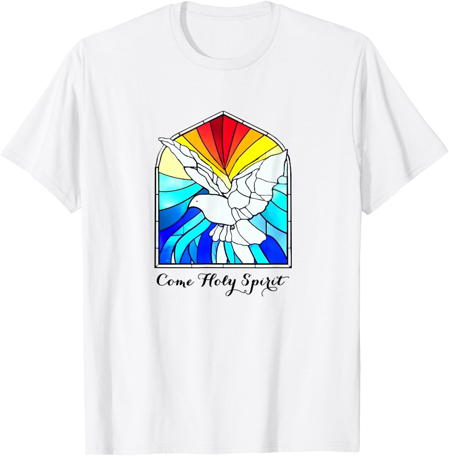 COME HOLY SPIRIT - Dove art design and Christian LOVE prayer T-Shirt - T-Shirt | White