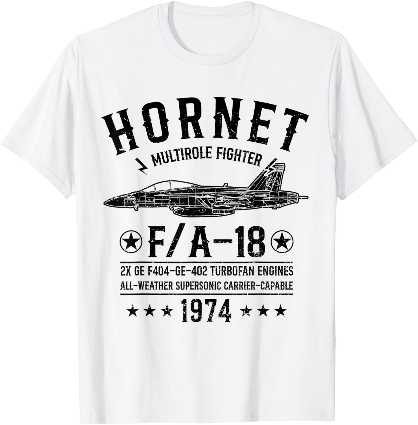 FA-18 Hornet Multirole Fighter Jet F-18 Military Airplanes T-Shirt - T-Shirt | White