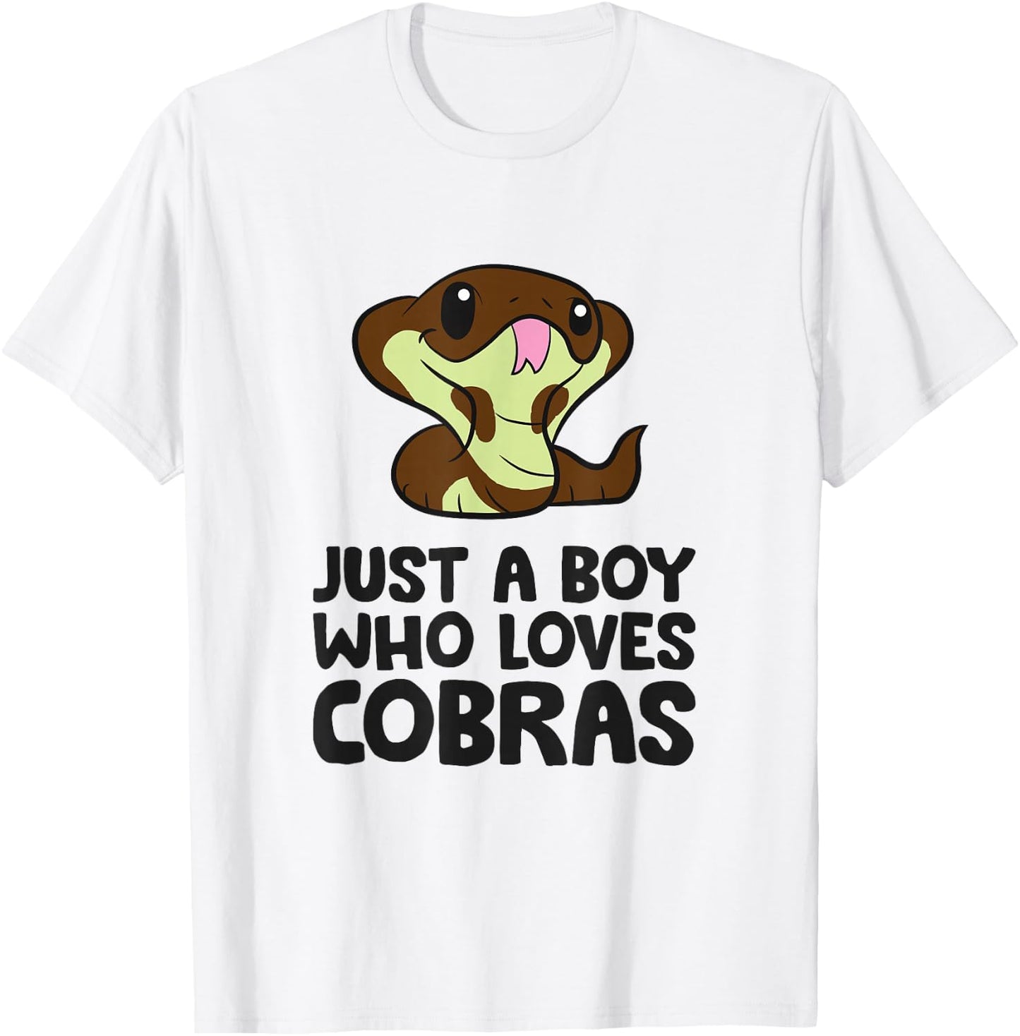 King Cobra Snake Just a Boy Who Loves Cobras T-Shirt - T-Shirt | White